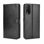 For VIVO Y20 2020/ Y20i  Retro Crazy Horse Texture Horizontal Flip Leather Case , with Holder & Card Slots & Photo Frame(Black)