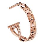 X-shaped Diamond-studded Solid Stainless Steel Wrist Strap Watch Band for Samsung Gear S3(Rose Gold)