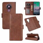 For Nokia 3.4 Dual-side Magnetic Buckle Horizontal Flip Leather Case with Holder & Card Slots & Wallet(Brown)