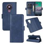 For Nokia 3.4 Dual-side Magnetic Buckle Horizontal Flip Leather Case with Holder & Card Slots & Wallet(Dark Blue)