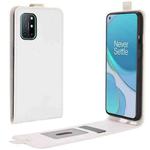 For OnePlus 8T R64 Texture Single Vertical Flip Leather Protective Case with Card Slots & Photo Frame(White)