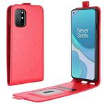 For OnePlus 8T R64 Texture Single Vertical Flip Leather Protective Case with Card Slots & Photo Frame(Red)