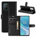 For OnePlus 8T Litchi Texture Horizontal Flip Protective Case with Holder & Card Slots & Wallet(Black)
