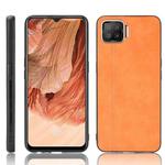 For OPPO F17/A73 Shockproof Sewing Cow Pattern Skin PC + PU + TPU Case(Orange)