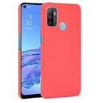 For OPPO A53 2020 / A32 2020 Shockproof Crocodile Texture PC + PU Case(Red)