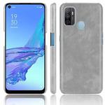 For OPPO A53 (2020) / A32 (2020) Shockproof Litchi Texture PC + PU Case(Gray)