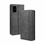 For Samsung Galaxy M51 Magnetic Buckle Retro Crazy Horse Texture Horizontal Flip Leather Case with Holder & Card Slots & Photo Frame(Black)