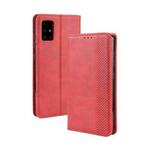 For Samsung Galaxy M51 Magnetic Buckle Retro Crazy Horse Texture Horizontal Flip Leather Case with Holder & Card Slots & Photo Frame(Red)