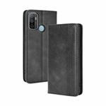For OPPO A53 2020 / A53S 2020 / A33  Magnetic Buckle Retro Crazy Horse Texture Horizontal Flip Leather Case with Holder & Card Slots & Photo Frame(Black)