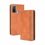 For OPPO A53 2020 / A53S 2020 / A33  Magnetic Buckle Retro Crazy Horse Texture Horizontal Flip Leather Case with Holder & Card Slots & Photo Frame(Brown)