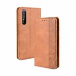 For Sony Xperia 5 II Magnetic Buckle Retro Crazy Horse Texture Horizontal Flip Leather Case with Holder & Card Slots & Photo Frame(Brown)
