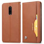 For OnePlus 7 Knead Skin Texture Horizontal Flip Leather Case with Photo Frame & Holder & Card Slots & Wallet(Brown)