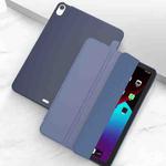 For iPad Air 2022 / 2020 10.9 Three-folding Surface PU Leather TPU Matte Soft Bottom Case with Holder & Sleep / Wake-up Function(Dark blue)