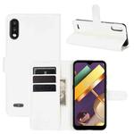 For LG K22 Litchi Texture Horizontal Flip Protective Case with Holder & Card Slots & Wallet(White)