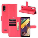 For LG K22 Litchi Texture Horizontal Flip Protective Case with Holder & Card Slots & Wallet(Red)