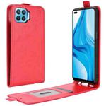 For OPPO F17 Pro R64 Texture Single Vertical Flip Leather Protective Case with Card Slots & Photo Frame(Red)