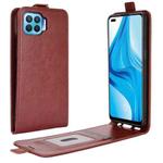 For OPPO F17 Pro R64 Texture Single Vertical Flip Leather Protective Case with Card Slots & Photo Frame(Brown)