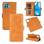 For OPPO F17 Pro Dual-side Magnetic Buckle Horizontal Flip Leather Case with Holder & Card Slots & Wallet(Yellow)
