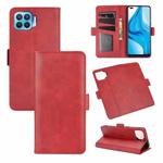 For OPPO F17 Pro Dual-side Magnetic Buckle Horizontal Flip Leather Case with Holder & Card Slots & Wallet(Red)