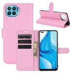 For OPPO F17 Pro Litchi Texture Horizontal Flip Protective Case with Holder & Card Slots & Wallet(Pink)