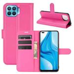 For OPPO F17 Pro Litchi Texture Horizontal Flip Protective Case with Holder & Card Slots & Wallet(Rose red)