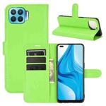 For OPPO F17 Pro Litchi Texture Horizontal Flip Protective Case with Holder & Card Slots & Wallet(Green)