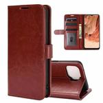 For OPPO F17 R64 Texture Single Horizontal Flip Protective Case with Holder & Card Slots & Wallet& Photo Frame(Brown)