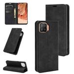 For OPPO F17 Retro-skin Business Magnetic Suction Leather Case with Holder & Card Slots & Wallet(Black)