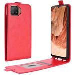 For OPPO F17 R64 Texture Single Vertical Flip Leather Protective Case with Card Slots & Photo Frame(Red)