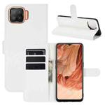 For OPPO F17 Litchi Texture Horizontal Flip Protective Case with Holder & Card Slots & Wallet(White)