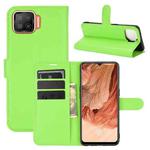 For OPPO F17 Litchi Texture Horizontal Flip Protective Case with Holder & Card Slots & Wallet(Green)