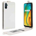 For OPPO Realme C3 without Fingerprint  R64 Texture Single Vertical Flip Leather Protective Case with Card Slots & Photo Frame(White)