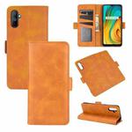 For OPPO Realme C3 without Fingerprint Dual-side Magnetic Buckle Horizontal Flip Leather Case with Holder & Card Slots & Wallet(Yellow)