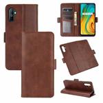 For OPPO Realme C3 without Fingerprint Dual-side Magnetic Buckle Horizontal Flip Leather Case with Holder & Card Slots & Wallet(Brown)