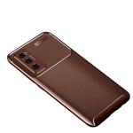 For vivo V20 SE Carbon Fiber Texture Shockproof TPU Case(Brown)