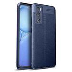 For vivo V20 SE Litchi Texture TPU Shockproof Case(Navy Blue)