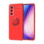 For vivo V20 SE Metal Ring Holder 360 Degree Rotating TPU Case(Red+Red)