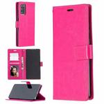 For Samsung Galaxy Note20 Crazy Horse Texture Horizontal Flip Leather Case with Holder & Card Slots & Wallet & Photo Frame(Rose Red)