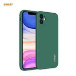 For iPhone 11 Hat-Prince ENKAY ENK-PC064 Liquid Silicone Straight Edge Shockproof Protective Case(Dark Green)