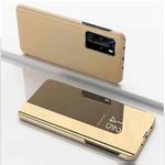For Xiaomi Mi 10T/10T Pro Plated Mirror Horizontal Flip Leather Case with Holder(Gold)