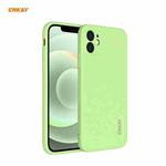 For iPhone 12 mini Hat-Prince ENKAY ENK-PC067 Liquid Silicone Straight Edge Shockproof Protective Case(Light Green)