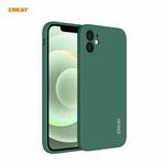 For iPhone 12 Hat-Prince ENKAY ENK-PC068 Liquid Silicone Straight Edge Shockproof Protective Case(Dark Green)