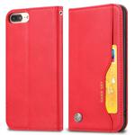 Knead Skin Texture Horizontal Flip Leather Case for iPhone 6 Plus / 7 Plus / 8 Plus, with Photo Frame & Holder & Card Slots & Wallet(Red)