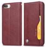 Knead Skin Texture Horizontal Flip Leather Case for iPhone 6 Plus / 7 Plus / 8 Plus, with Photo Frame & Holder & Card Slots & Wallet(Wine Red)