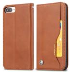 Knead Skin Texture Horizontal Flip Leather Case for iPhone 6 Plus / 7 Plus / 8 Plus, with Photo Frame & Holder & Card Slots & Wallet(Brown)