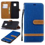 Color Matching Denim Texture Leather Case for Huawei Mate 20 Pro, with Holder & Card Slots & Wallet & Lanyard(Royal Blue)