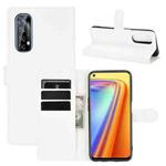 For OPPO Realme 7 Litchi Texture Horizontal Flip Protective Case with Holder & Card Slots & Wallet(White)