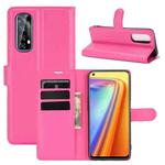 For OPPO Realme 7 Litchi Texture Horizontal Flip Protective Case with Holder & Card Slots & Wallet(Rose red)