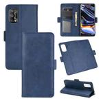 For OPPO Realme 7 Pro Dual-side Magnetic Buckle Horizontal Flip Leather Case with Holder & Card Slots & Wallet(Dark Blue)