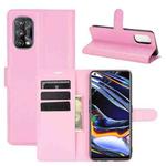 For OPPO Realme 7 Pro Litchi Texture Horizontal Flip Protective Case with Holder & Card Slots & Wallet(Pink)